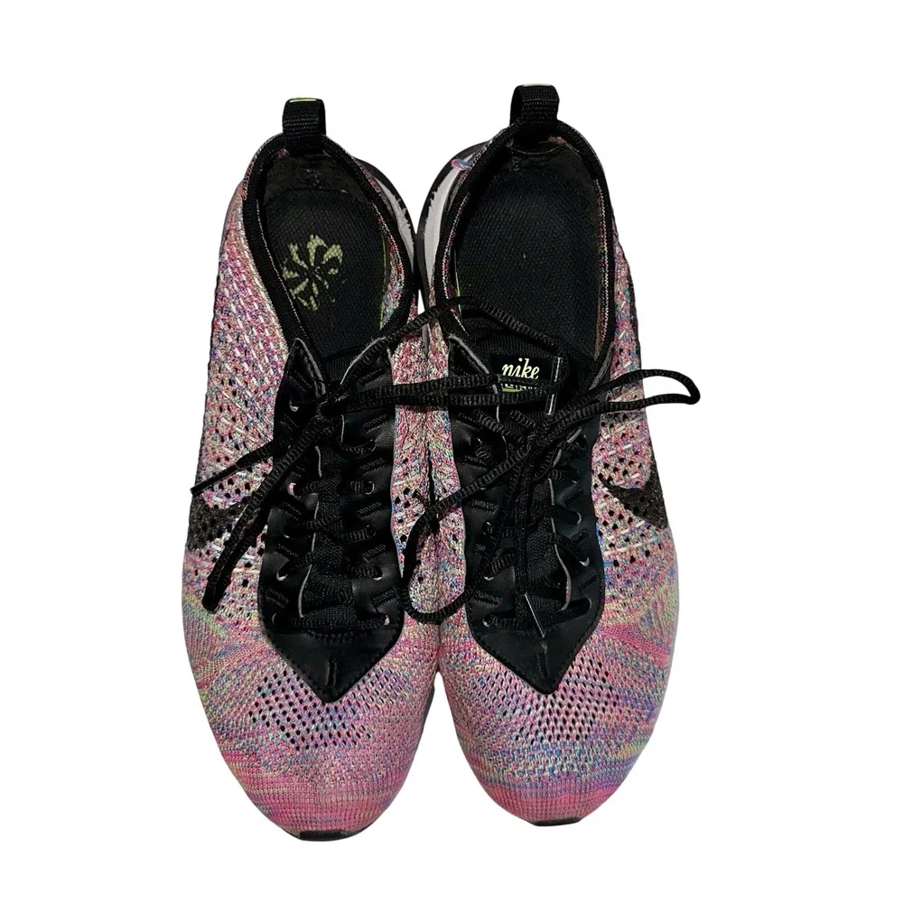 Nike Women's AirMax Flyknit Pink Multicolor Racer Sneakers 8 Lightweight Support